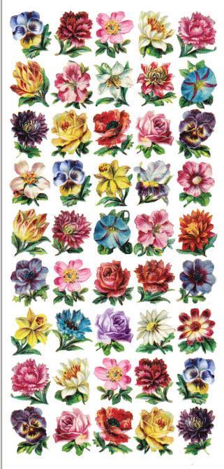 Mini Floral and Roses Stickers Set of 2 Sheets-Roses And Teacups
