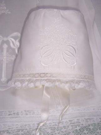 Molly Malinda Heirloom Christening Gown with Bonnet and Slip-Roses And Teacups