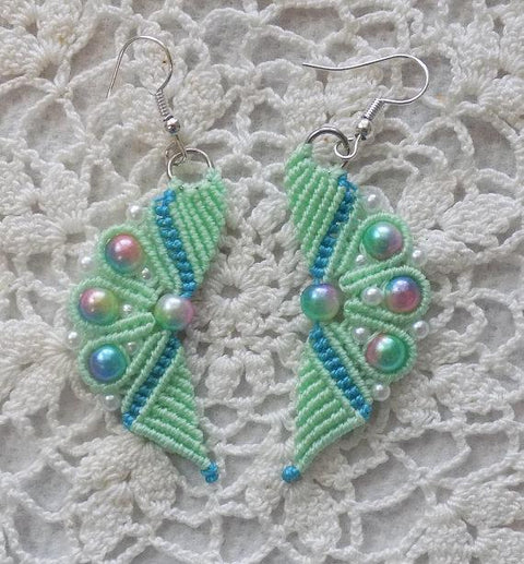 Morning Mist Macrame Earrings