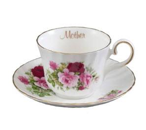Mother Teacup and Saucer Rare Royal Patrician Summertime Rose Bone China Made in England - Only 3 Sets Available!