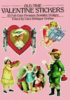 Old-Time Valentine Stickers - 23 Full-Color Stickers-Roses And Teacups