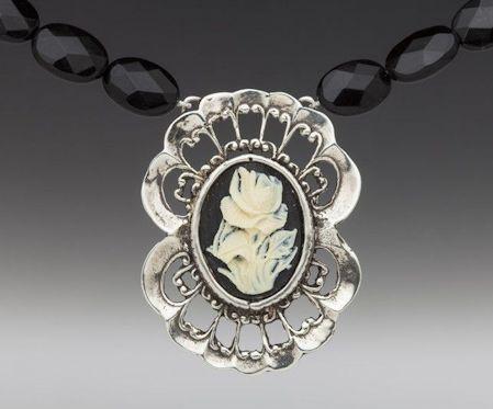 Paris Silver Spoon Cameo Pendant Necklace