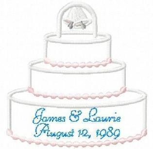 Personalized Bridal Wedding Cake Embroidered Tea Towels