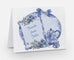 Personalized Tea Cup and Teapot Note Cards Blue Set of 10-Roses And Teacups