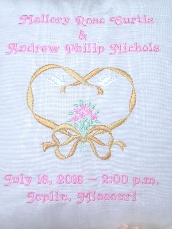 Personalized Wedding Ring Bearer Pillow-Roses And Teacups