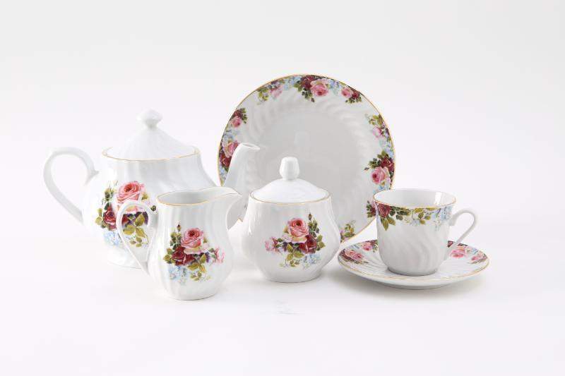 Philomena Porcelain Discount Cream and Sugar Set-Roses And Teacups
