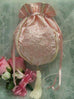 Pink Champagne Silk Dupioni Victorian Reticule Bridal Purse-Roses And Teacups