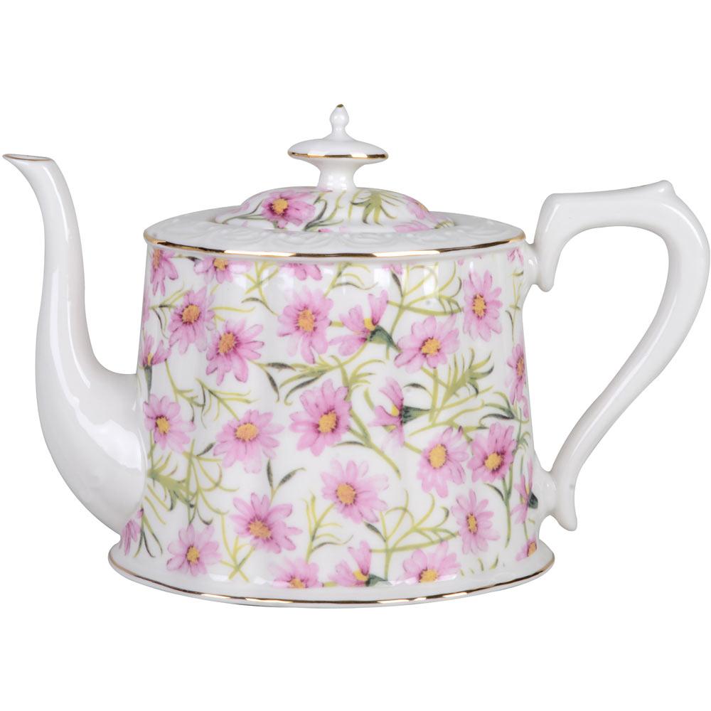 Pink Daisy Teapot-Roses And Teacups