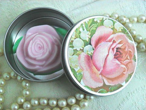 Pink Rose Soap Favors in Gift Box 6 Boxes