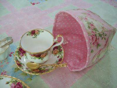 Pink Tea Garden Tea Cup Cozy Cover-Roses And Teacups