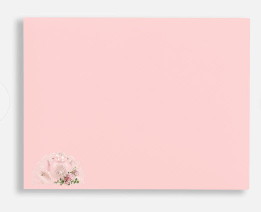 Pink Teapot Greeting Card Envelope Front