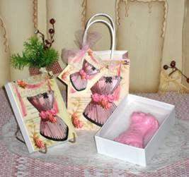 Pink Victorian Corset Gift Soap in Gift Bag