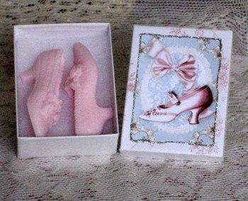 Pink Victorian Shoe Soap Favors-Roses And Teacups