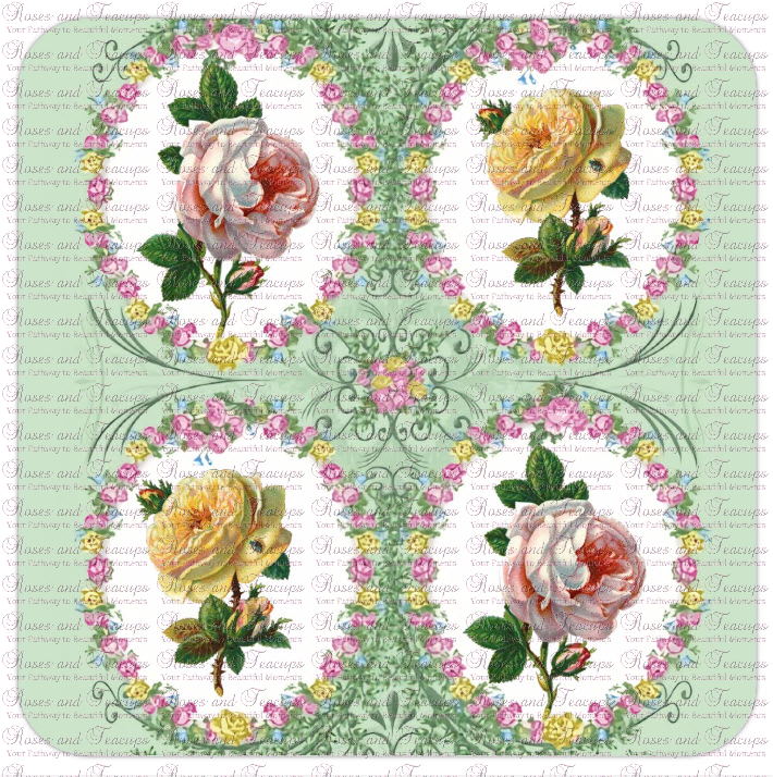 Pink and Yellow Roses Coasters Set of 4