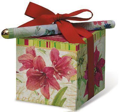 Poinsettia Paper Block with Pen - Only 4 Left-Roses And Teacups