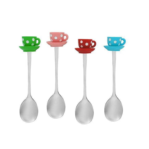 Polka Dot Teacup Spoons Set of 4