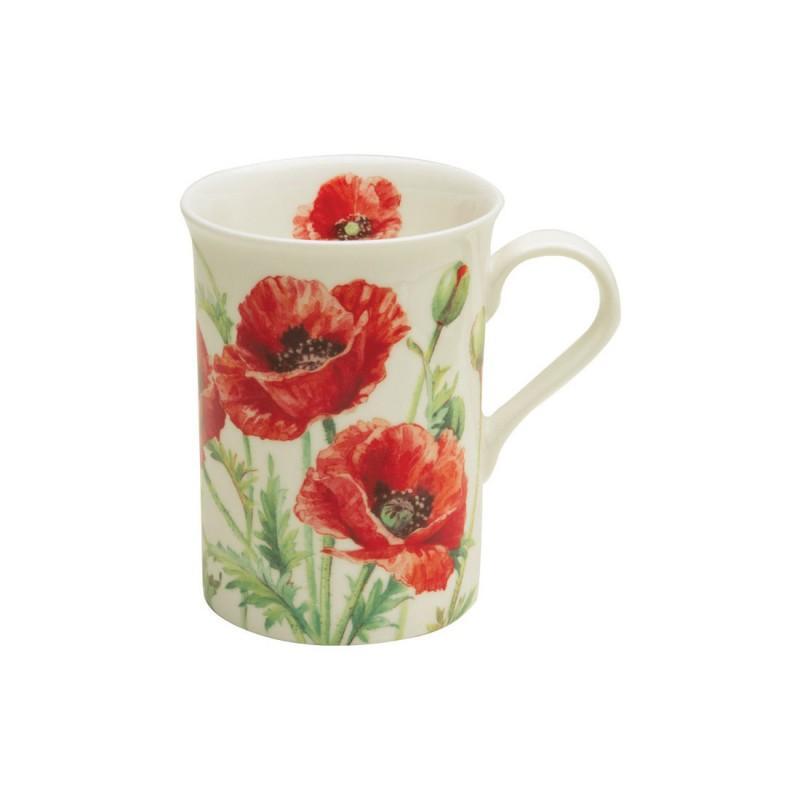 Poppy Bone China Mugs Set of 4-Roses And Teacups