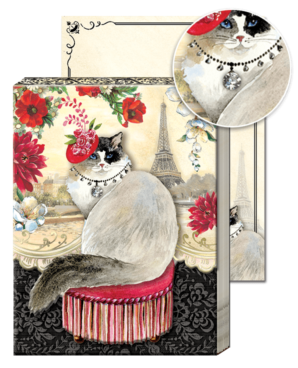 Posh Fancy Cat In Paris Purse Notepad Perfect Party Favor - Only 3 Available-Roses And Teacups