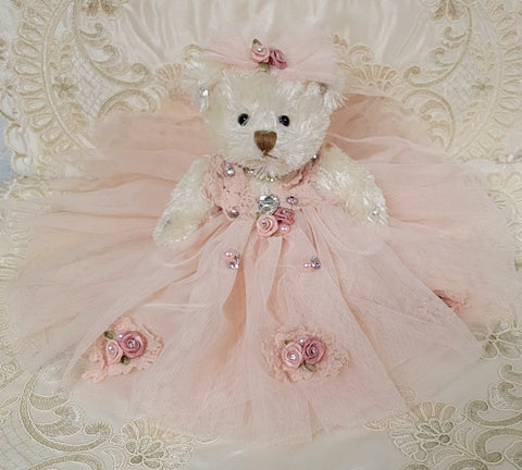 Pretty Peaches Victorian Teddy Bear - Only 2 Available!-Roses And Teacups