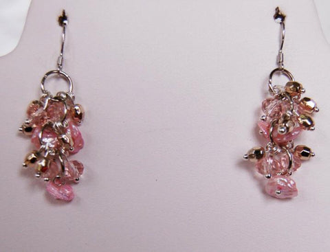 Princess Pink Pearl Earrings EF125-Roses And Teacups
