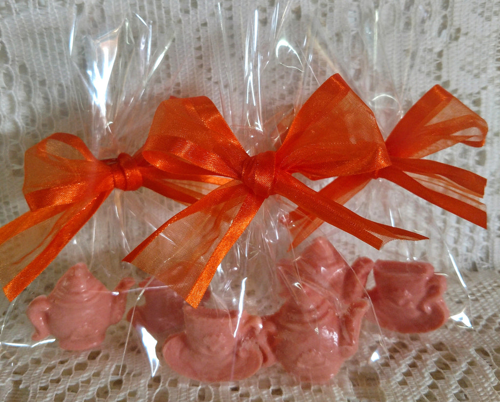 Pumpkin Spice Scented Fall Teapot and Teacup Soap Party Favors Set of 8-Roses And Teacups