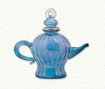 Purple Swirl Egyptian Glass Teapot Ornament