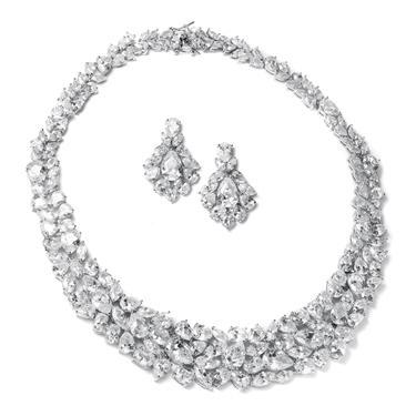 Ravishing Cubic Zirconia Wedding Necklace Set 2028S