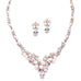 Ravishing Rose Gold Freshwater Pearl and CZ Statement Necklace and Earrings Set 4430S-I-RG-Roses And Teacups