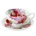 Red Poppy Bone China Teacup and Saucer Set of 4-Roses And Teacups