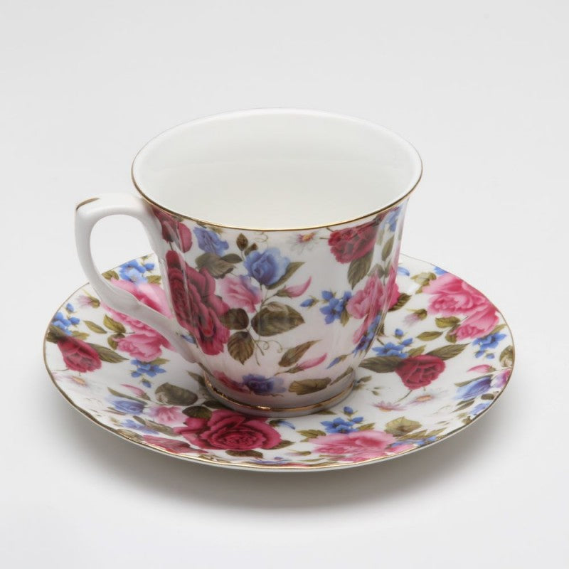 Red Rose Chintz Tea Cup and Saucer