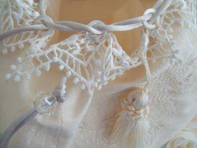 Romantic Embroidered Bridal Reticule Purse-Roses And Teacups