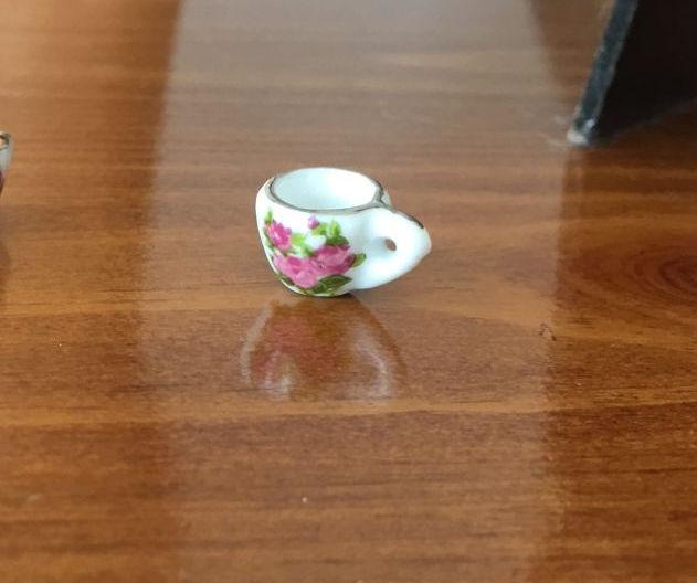Rosalinda Mini Porcelain Tea Cup Charm-Roses And Teacups