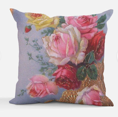 Rose Bouquet Accent Pillow