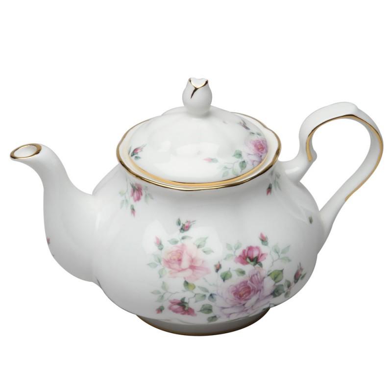 Rose Bud 3 Cup Porcelain Teapot-Roses And Teacups