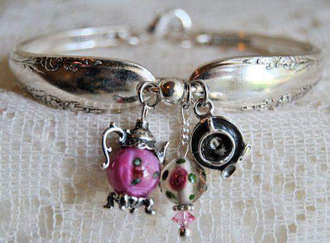 Rose Glass Tea Time Spoon Bracelet