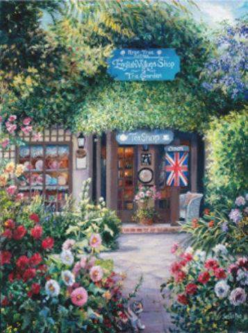 Rose Tree Cottage Susan Rios Keepsakes 8 x 10-Roses And Teacups