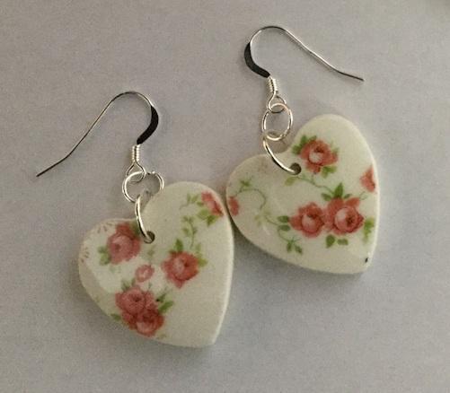 Roses China Heart Earrings ONLY 2 SETS AVAILABLE