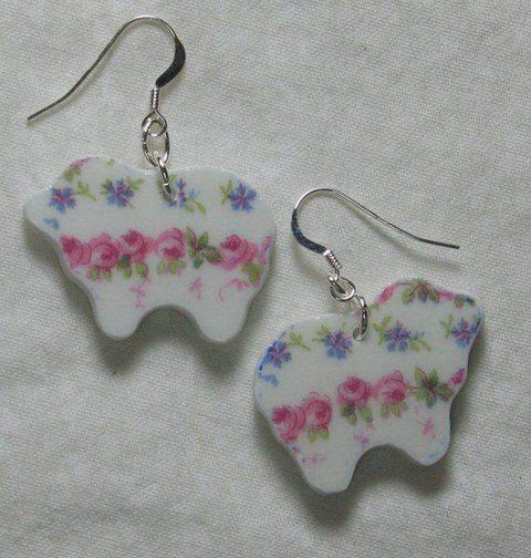 Roses China Sheep Earrings ONLY 2 SETS AVAILABLE-Roses And Teacups