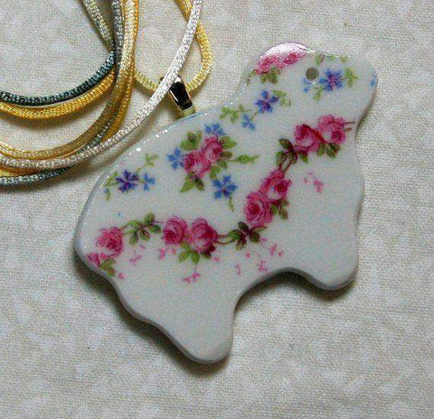 Roses China Sheep Pendant with Cord ONLY 5 AVAILABLE-Roses And Teacups