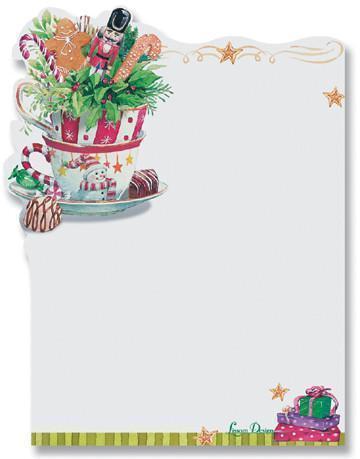 Set of 12 Christmas Holiday Tea Cup Sticky Notes Pads