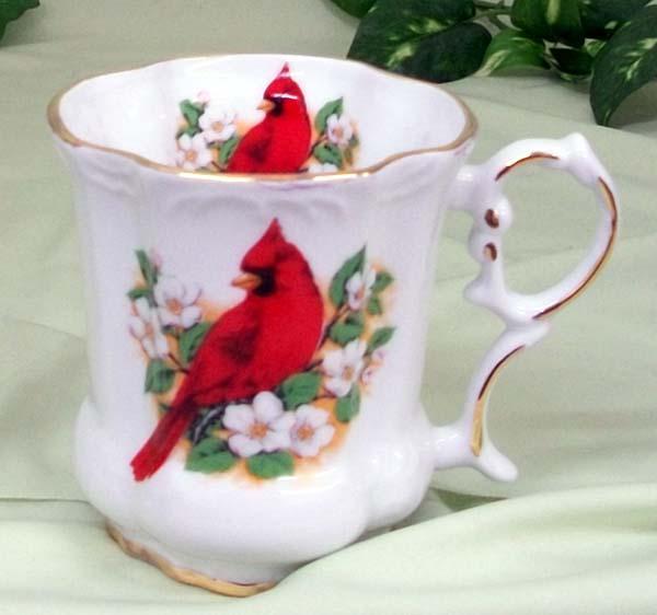 Set of 2 Victorian Tankards Floral Mugs - Cardinal-Roses And Teacups