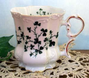 Set of 2 Victorian Tankards Floral Mugs - Shamrock-Roses And Teacups