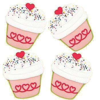 Set of 4 Large Cupcake Cookies Individually Wrapped