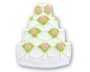 Set of 4 Wedding Cake Cookies Individually Wrapped