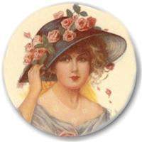 Set of 6 Victorian Lady Magnet Favors-Roses And Teacups