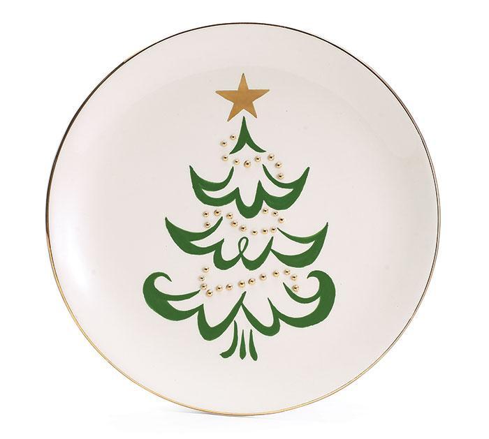 Shining Star Christmas Tree Plates Set of 4-Roses And Teacups