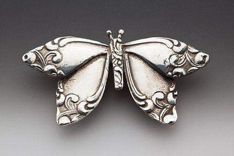 Silver Spoon Brooches - Butterfly