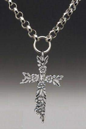 Silver Spoon Cross Necklace - Sarah