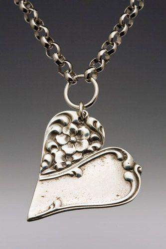 Silver Spoon Heart Necklace - Charolette