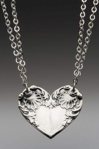 Silver Spoon Heart Necklace - Colonial - Only 1 Left!